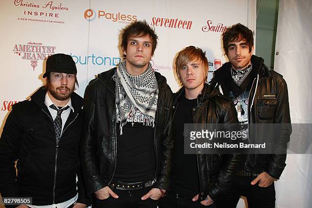 The rock band 'Boys like Girls' arrive at Seventeen Magazine's Rock-N-Style concert and fashion show at the Highline Ballroom on September 12, 2008...