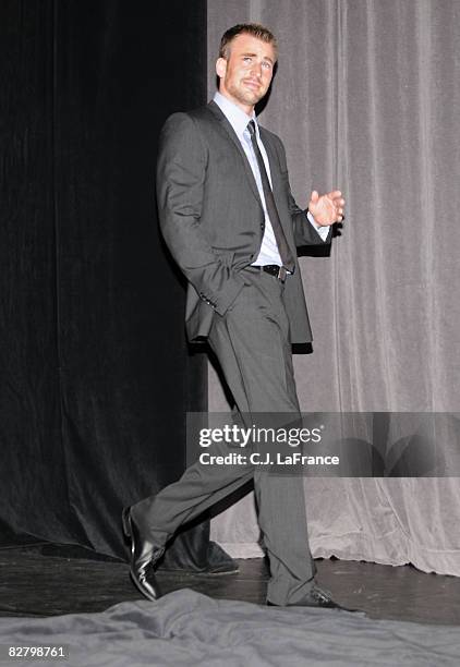 Actor Chris Evans arrives at the premiere of "The Loss Of A Teardrop Diamond" during the 2008 Toronto International Film Festival held at Roy Thomson...