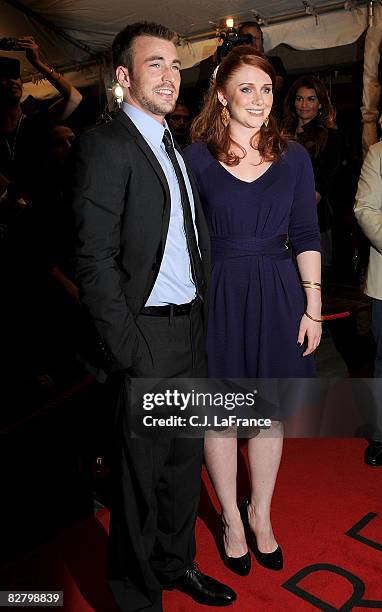 Actor Chris Evans and actress Bryce Dallas Howard arrive at the premiere of "The Loss Of A Teardrop Diamond" during the 2008 Toronto International...