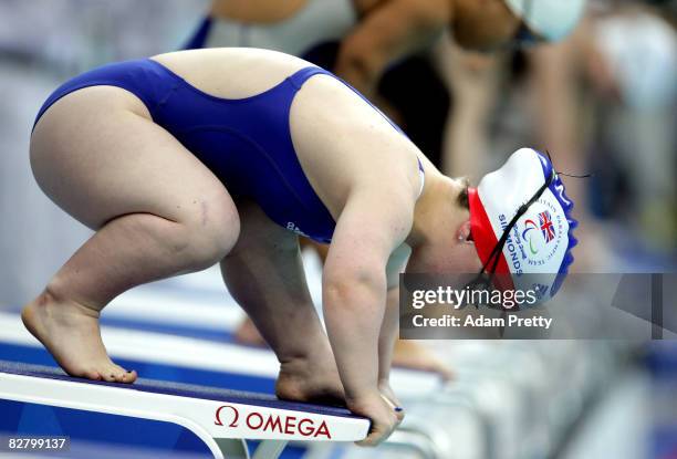 Eleanor Simmonds of Great Britain competes in the 50m butterfly S6 Swimming event at the National Aquatics Centre during day seven of the 2008...