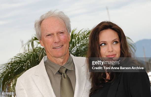 Director Clint Eastwood and actress Angelina Jolie attend the Changeling photocall at the Palais des Festivals during the 61st Cannes International...