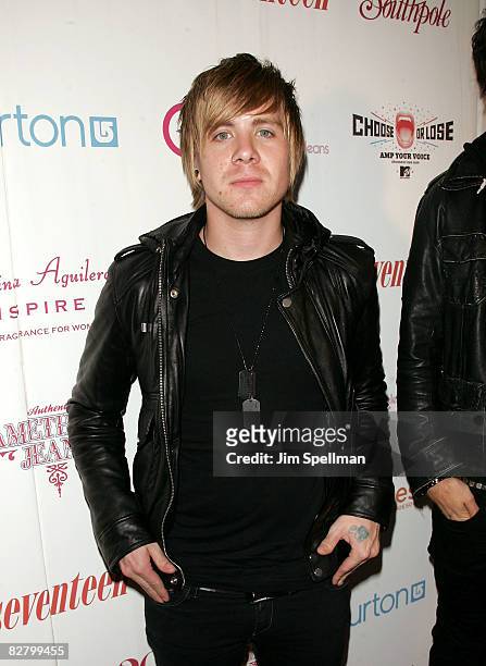 Bryan Donahue of Boys Like Girls attends Seventeen's Rock-N-Style Concert and Fashion Show at Highline Ballroom on September 12, 2008 in New York...