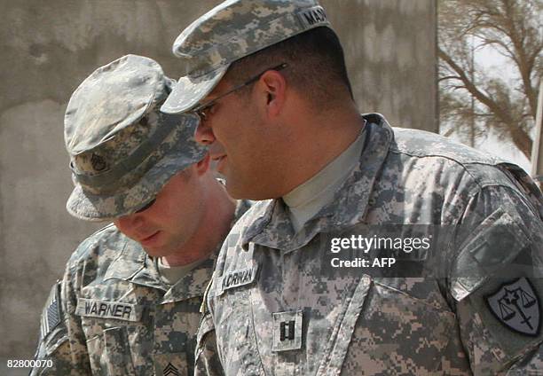 Soldier Staff Sergeant Hal Warner is seen following the first day of his two day court hearing at the Contingency Operating Base Speicher, close to...