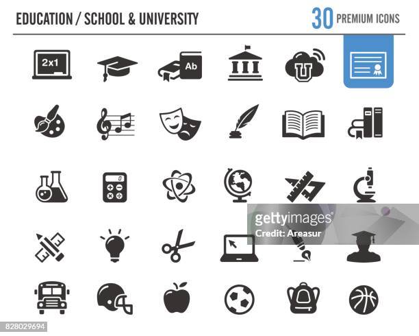 education vector icons // premium series - education stock illustrations