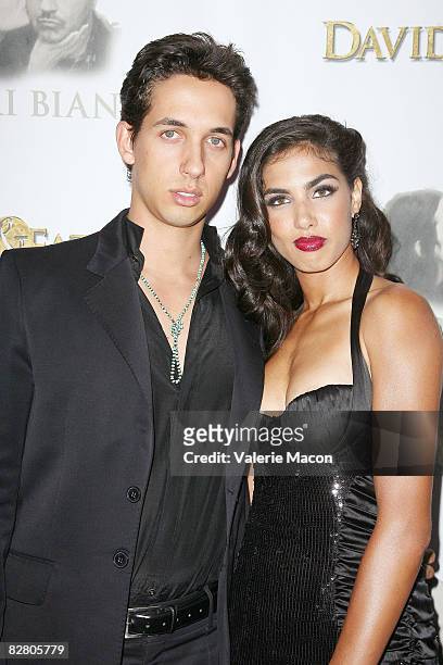 Actors Cameron Van Hoy and Danielle Pollack arrive at the Premiere of "David and Fatima" on September 12, 2008 in Los Angeles, California.