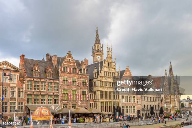 die graslei in gent, belgien - belgio stock-fotos und bilder