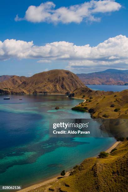 komodo archipelago, lesser sunda islands or nusa tenggara, indonesia, august 30, 2015 - komodo island stock pictures, royalty-free photos & images