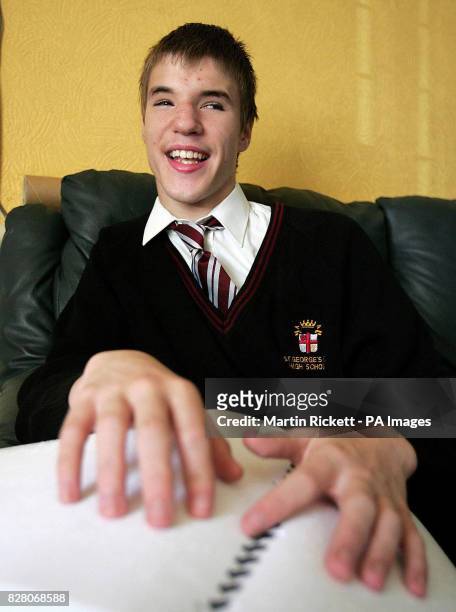 Gareth Hughes, a blind schoolboy from from Little Hulton, Salford, who swapped his special needs school for a regular secondary because he was...