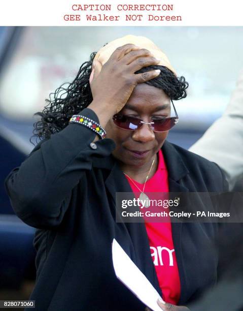 Walker not Doreen Gee, the mother of murdered teenager Anthony Walker leaves Liverpool Cathedral following his funeral Thursday August 25, 2005. The...