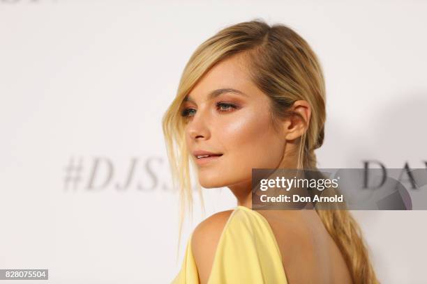 Bridget Malcolm arrives ahead of the David Jones Spring Summer 2017 Collections Launch at David Jones Elizabeth Street Store on August 9, 2017 in...