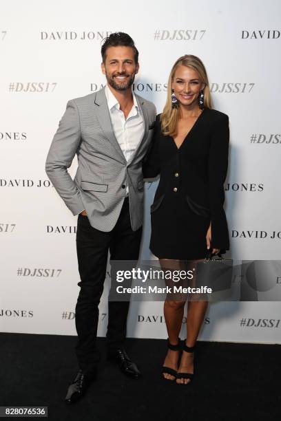 Tim Robards and Anna Heinrich arrives ahead of the David Jones Spring Summer 2017 Collections Launch at David Jones Elizabeth Street Store on August...