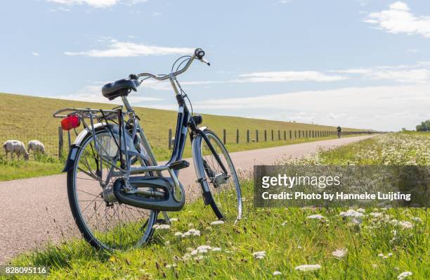a bicycle on texel - friesland stock pictures, royalty-free photos & images