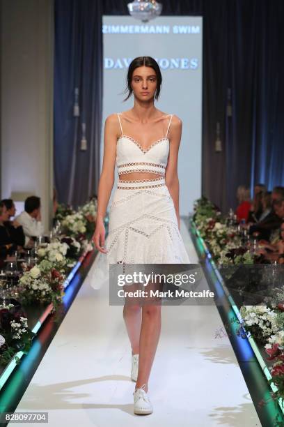 Lucy Markovic walks the runway in a design by Zimmermann Swim during the David Jones Spring Summer 2017 Collections Launch at David Jones Elizabeth...