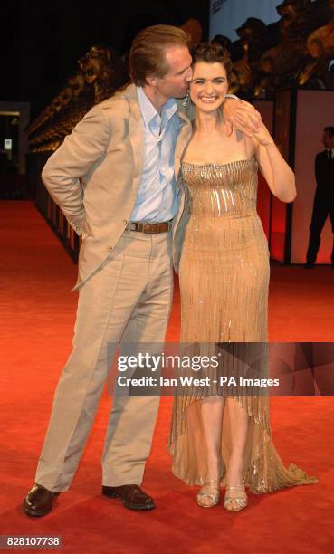 Ralph Fiennes and Rachel Weisz attend the premiere of their new film The Constant Gardener, at the Palazzo del Casino, in Venice, Italy Friday 9...