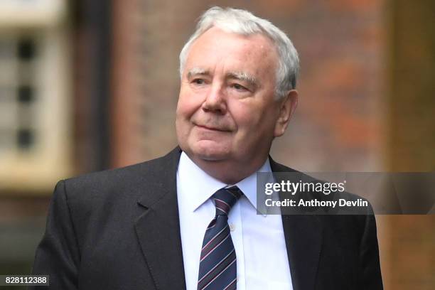 Former South Yorkshire Police solicitor Peter Metcalf arrives at Warrington Magistrates Court on August 9, 2017 in Warrington, England. Six...