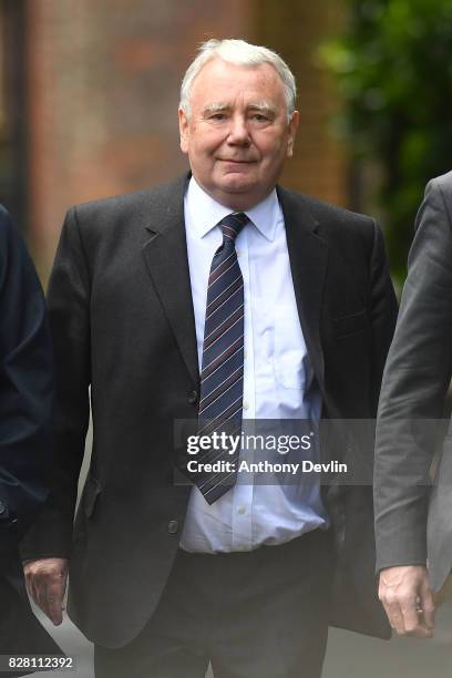 Former South Yorkshire Police solicitor Peter Metcalf arrives at Warrington Magistrates Court on August 9, 2017 in Warrington, England. Six...