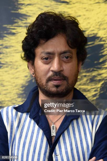 Actor Irrfan Khan poses during the 'The Song of Scorpions' photocall at the 70th Locarno Film Festival on August 9, 2017 in Locarno, Switzerland.