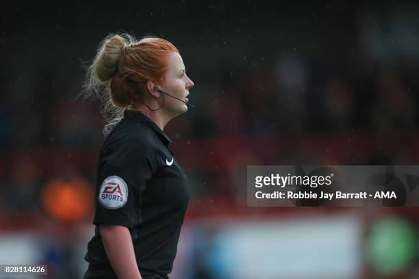 Lineswoman Helen Byrne during the Carabao Cup First Round match between Accrington Stanley and Preston North End at on August 8, 2017 in Accrington,...