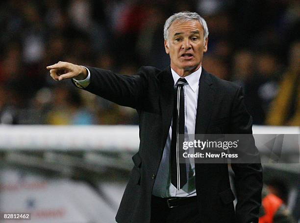 Claudio Ranieri coach of Juventus directs his players during the Serie A match between Juventus and Udinese at the Stadio Comunale on September 14,...