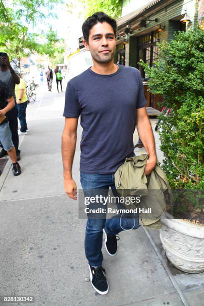 Actor Adrian Grenier is seen walking in Soho on August 8, 2017 in New York City.