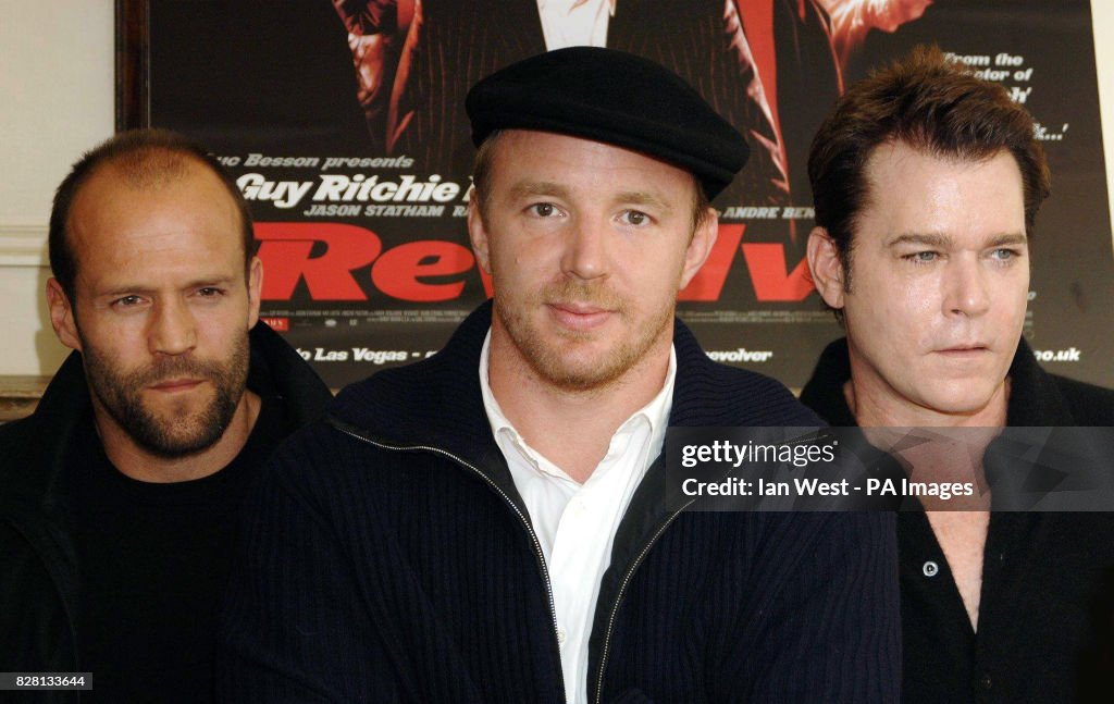 Rynold Ritchie Actor Director Guy Ritchie with actors Jason Statham and Ray Liotta during ...
