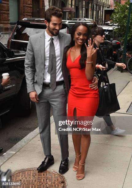 Rachel Lindsay and Bryan Abasolo are seen on August 8, 2017 in New York City.