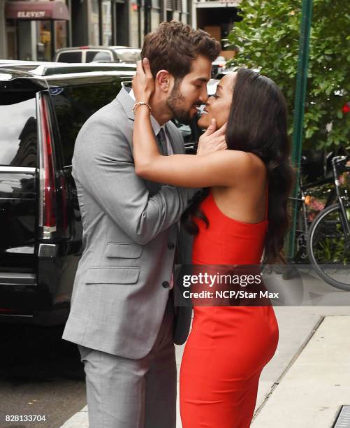 Rachel Lindsay and Bryan Abasolo are seen on August 8, 2017 in New York City.