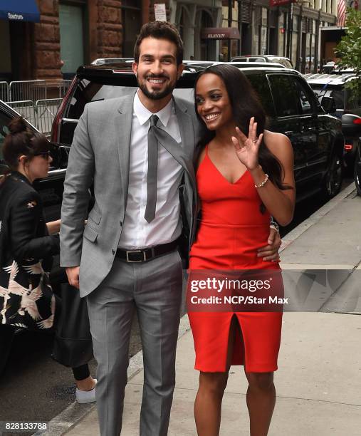 Rachel Lindsay and Bryan Abasolo are seen on August 8, 2017 in New York City.