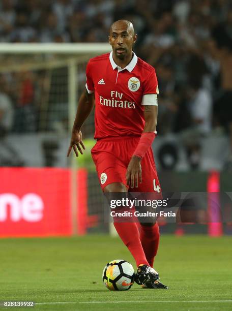 Benfica defender Luisao from Brasil in action during the SuperTaca match between SL Benfica and Vitoria Guimaraes at Estadio Municipal de Aveiro on...