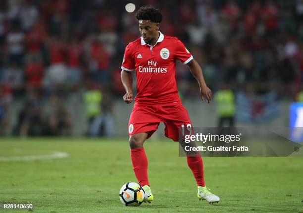 Benfica defender Eliseu from Portugal in action during the SuperTaca match between SL Benfica and Vitoria Guimaraes at Estadio Municipal de Aveiro on...