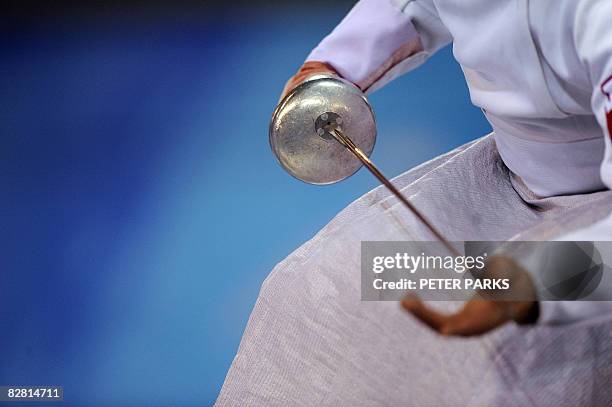 Radoslaw Stanczuk of Poland gets ready to fight Wong Tan-tat of Hong Kong in the men's Individual Epee A event during the 2008 Beijing Paralympic...