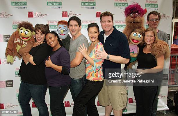 The cast of "Avenue Q" attends Broadway on Broadway in Times Square on September 14, 2008 in New York City.