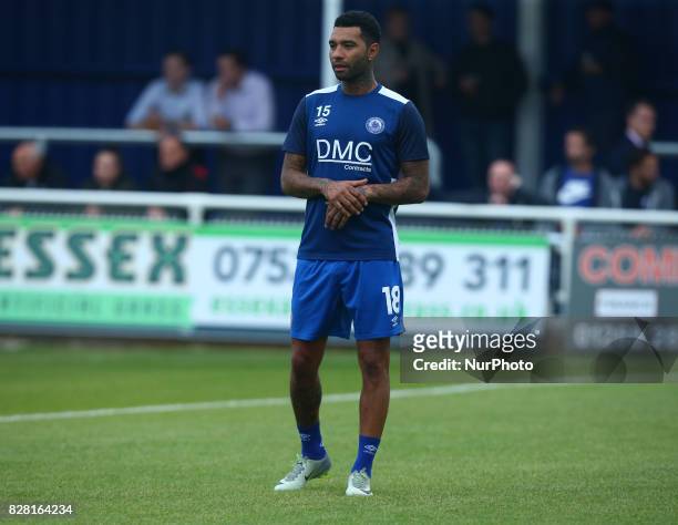 Jermaine Pennant of Billericay Town during Friendly match between Billericay Town and West Ham United XI at AGP Arena, Billericay, England on 8...