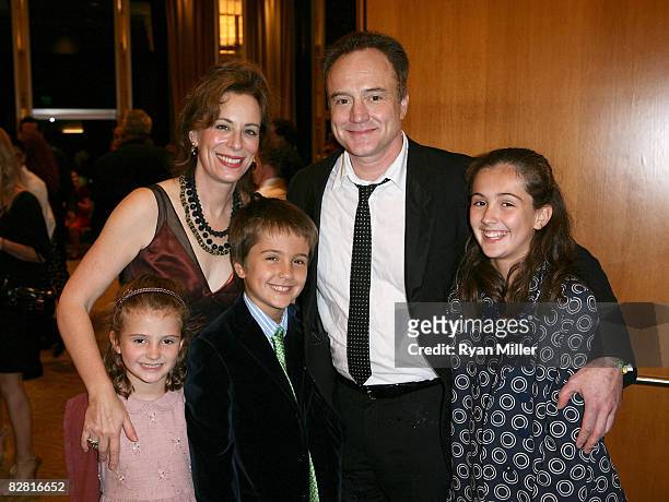 Cast member actress Jane Kaczmarek and husband actor Bradley Whitford with children Mary Louisa, George and Frances Whitford pose during the party...
