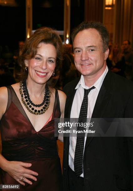Cast member actress Jane Kaczmarek and husband actor Bradley Whitford pose during the party for the opening night performance of "The House of Blue...