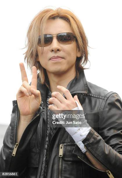 Musician/ producer Yoshiki of X JAPAN attends a press conference at the National Yoyogi Gymnasium Olympic Plaza on September 15, 2008 in Tokyo, Japan.