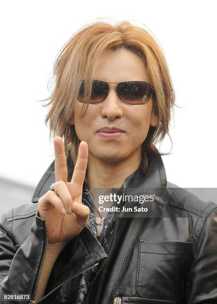 Musician/ producer Yoshiki of X JAPAN attends a press conference at the National Yoyogi Gymnasium Olympic Plaza on September 15, 2008 in Tokyo, Japan.