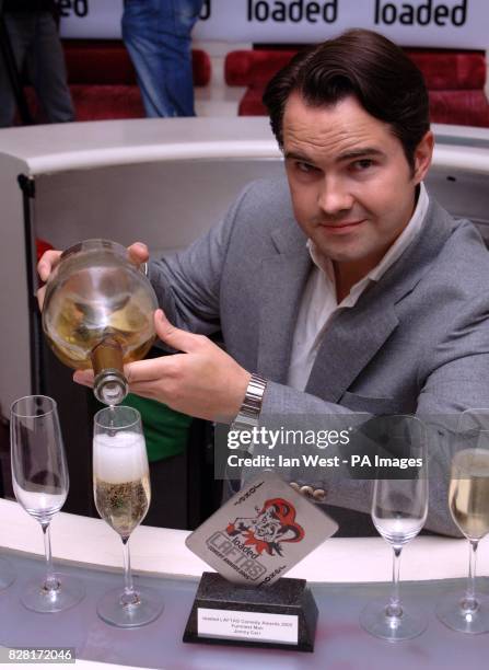 Jimmy Carr with his Funniest Man of the Year Award at the third annual Loaded Laftas Comedy Awards, celebrating the 'underbelly of British comedy',...