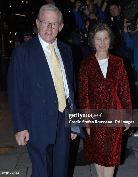 Former cabinet minister Lord King arrives at the Mandarin Oriental Hotel, Knightsbridge, for the 80th birthday party of former Tory Prime Minister...