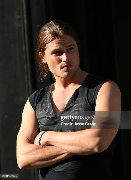 Dimitri Hamlin on the set of Brian Anthony's "Worked Up!" music video shoot at the 20th Century Fox Lot on September 14, 2008 in Los Angeles,...