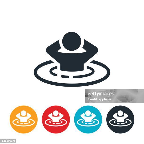 person in hot tub icon - hot tub stock illustrations