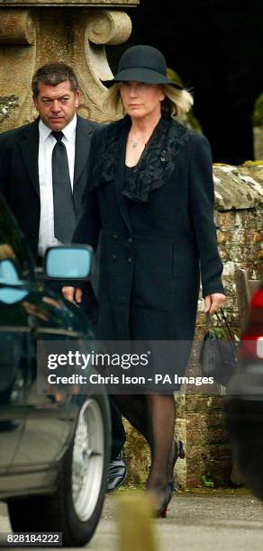 Lady Shaftesbury arrives for the funeral of her ex-husband Anthony, the 10th Earl of Shaftesbury in Wimborne St Giles, Dorset, Friday September 30,...