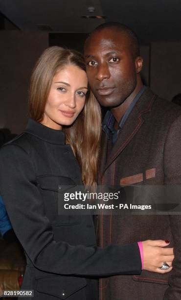 Ozwald Boateng and his wife during the launch party for the Absolut Ice Bar, the UK's first icebar where temperatures are kept at a steady -5 degrees...