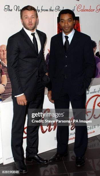 Joel Edgerton and Chiwetel Ejiofor arrive for the world gala film premiere of director Julian Jarrold's 'Kinky Boots' at the Vue West End, London,...