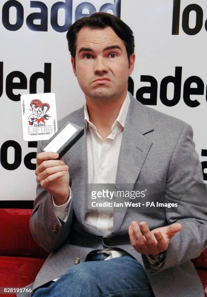 Jimmy Carr wins the Funniest Man of the Year Award at the third annual Loaded Laftas Comedy Awards, celebrating the 'underbelly of British comedy',...