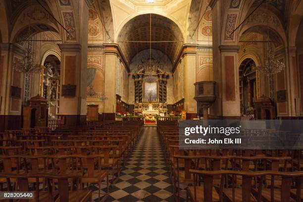 ajaccio cathedral, nave - fresco stock pictures, royalty-free photos & images