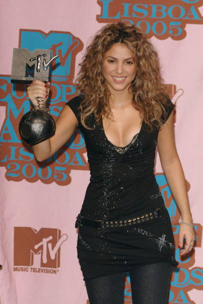 Shakira, winner of Best Female, backstage at the MTV Europe Music Awards, from the Atlantic Pavilion, Lisbon, Portugal, Thursday 3 November 2005. See...