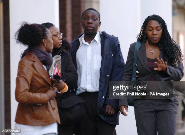 Members of the family of murdered Liverpool teenager Anthony Walker arrive at Liverpool crown Court, Wednesday November 16 2005. Michael Barton will...