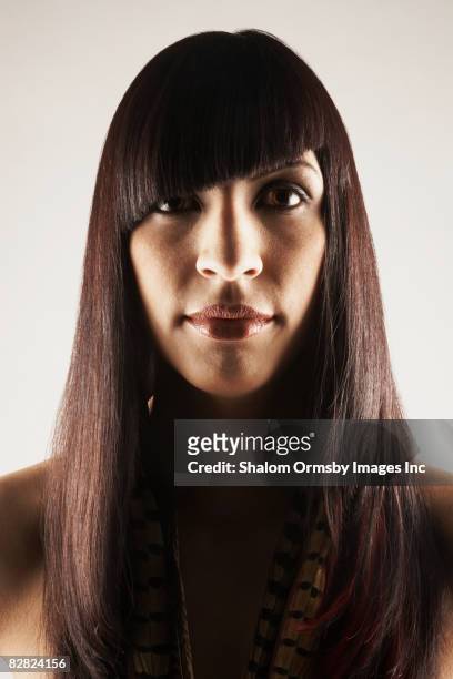 hispanic woman with unusual hair style - asymmetry bildbanksfoton och bilder