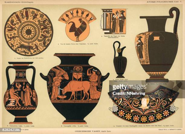 ilustrações, clipart, desenhos animados e ícones de vasos de gregas antigos - grécia